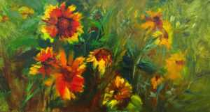 French Marigolds Oil Painting by Jeri McDonald