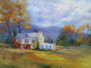 Fall Farmhouse Original Oil Painthing by Jeri McDonald