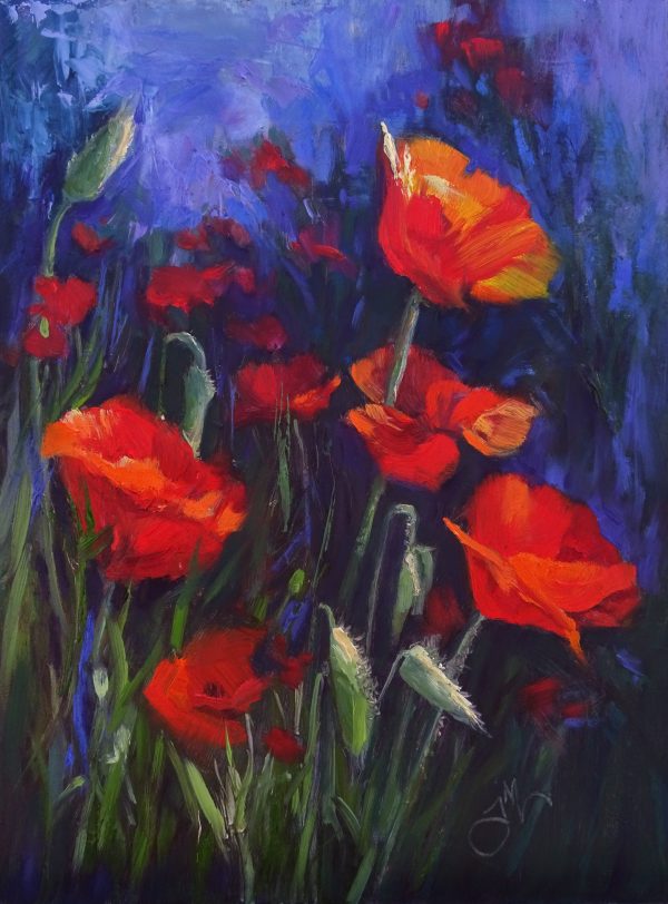 Poppy Garden original oil painting by Jeri McDonald