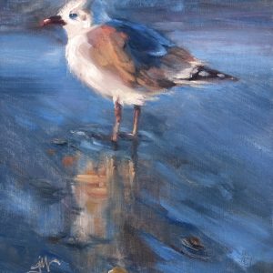 Seagull Sunset original oil painting by Jeri McDonald