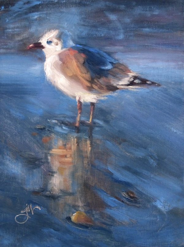 Seagull Sunset original oil painting by Jeri McDonald